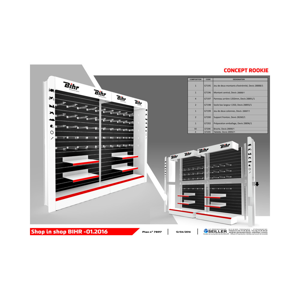 Concept shop-in-shop corner BIHR - Tablette supplémentaire