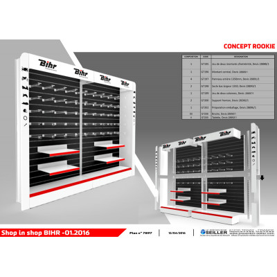 Concept shop-in-shop corner BIHR - Tablette supplémentaire