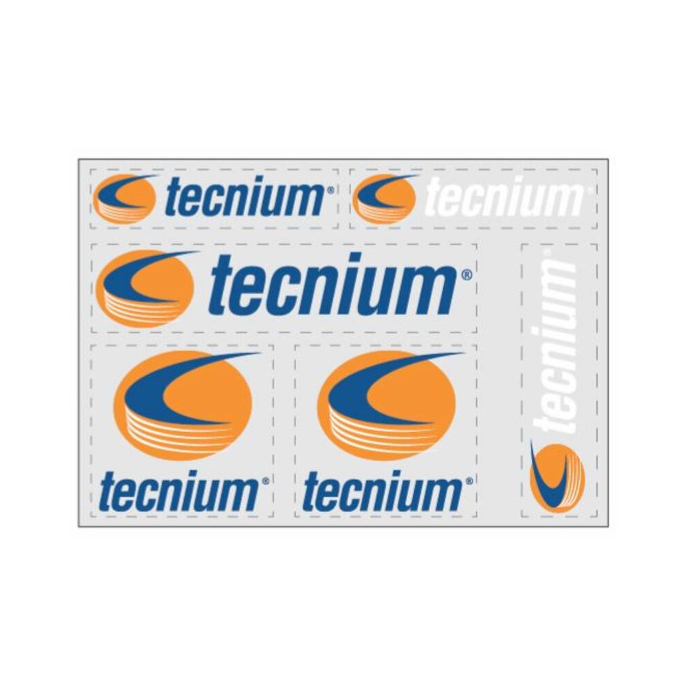 Planche autocollants TECNIUM 6 Logos fond transparent 180X125