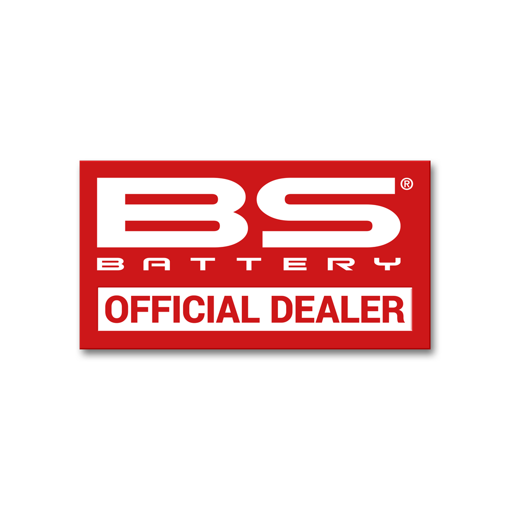 Sticker BS BATTERY Official Dealer - 70x130mm