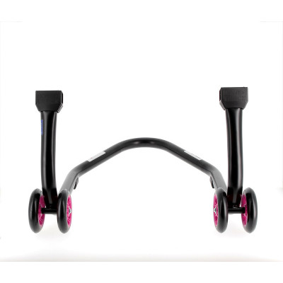 Béquille arrière BIHR Home Track supports en "L" noir mat roues rose