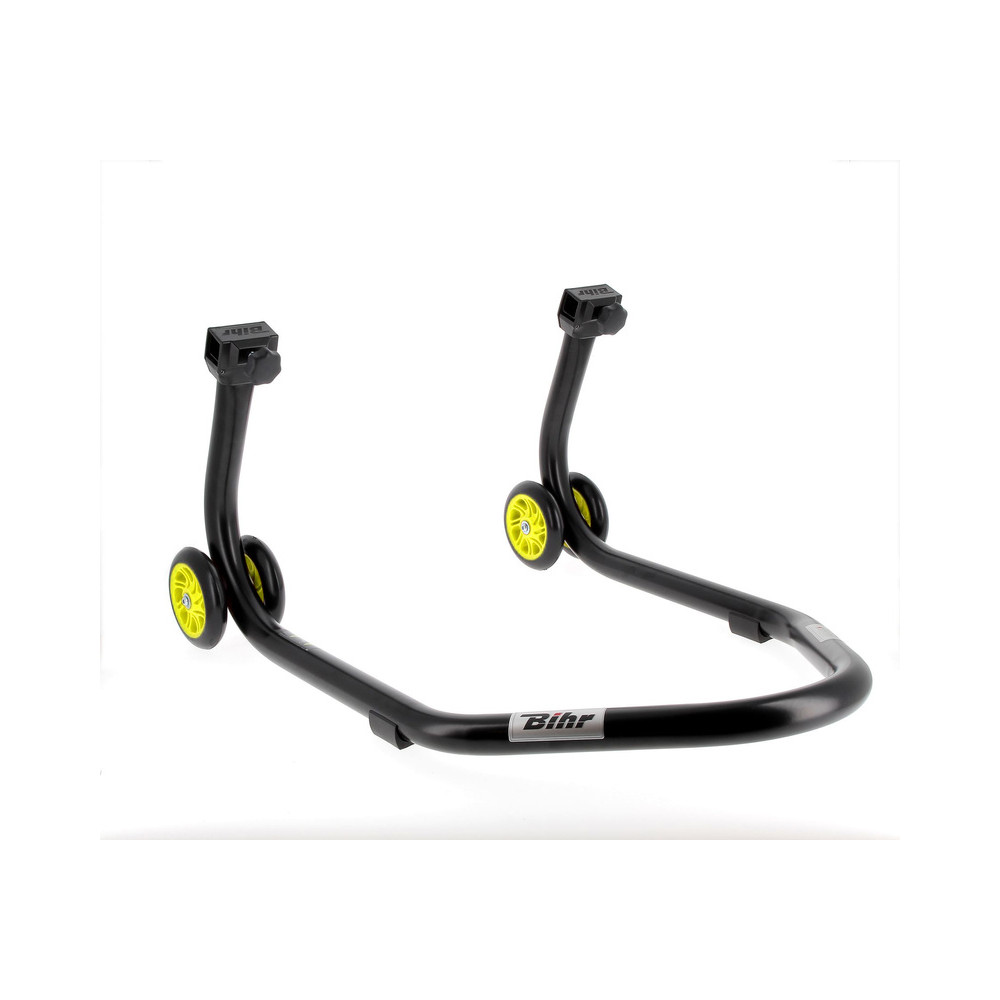 Béquille arrière BIHR Home Track supports en "V" noir mat roues jaune