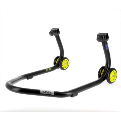 Béquille arrière BIHR Home Track supports en "V" noir mat roues jaune