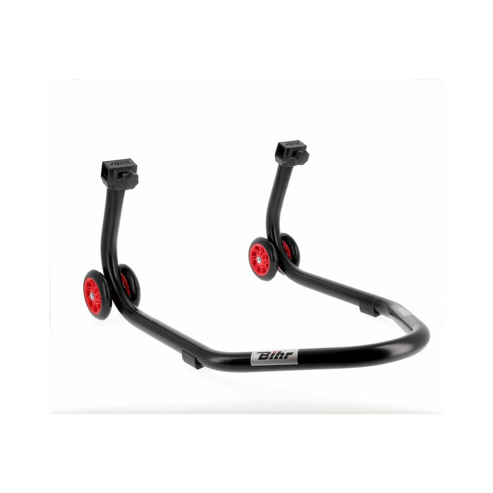 Béquille arrière BIHR Home Track supports en "L" noir mat roues rouge