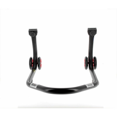 Béquille arrière BIHR Home Track supports en "L" noir mat roues rouge