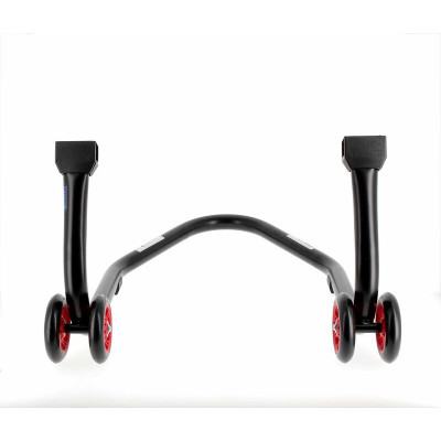 Béquille arrière BIHR Home Track supports en "L" noir mat roues rouge