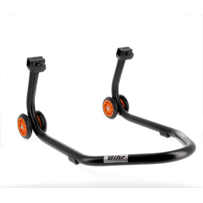 Béquille arrière BIHR Home Track supports en "L" noir mat roues orange