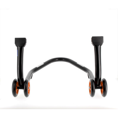 Béquille arrière BIHR Home Track supports en "L" noir mat roues orange