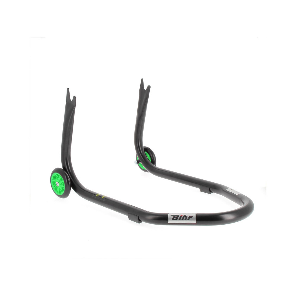 Béquille arrière BIHR Home Track fixe supports en "V" noir mat roues vert