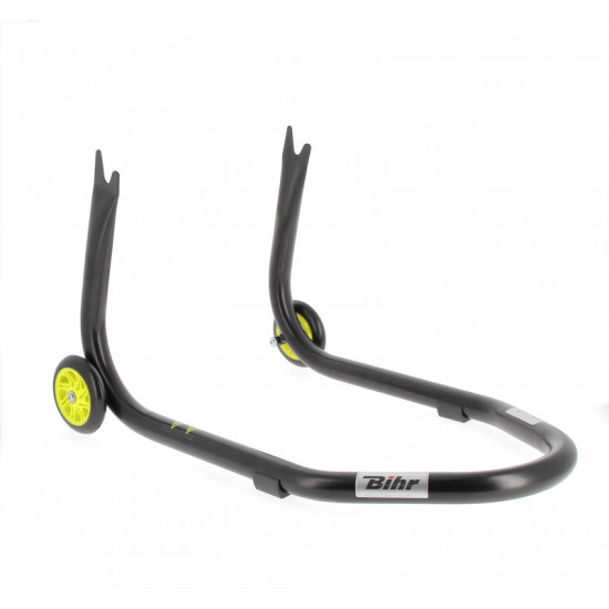 Béquille arrière BIHR Home Track fixe supports en "V" noir mat roues jaune