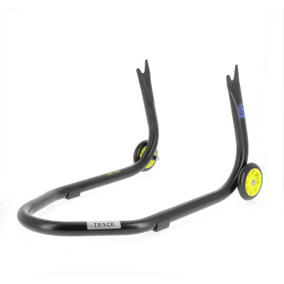 Béquille arrière BIHR Home Track fixe supports en "V" noir mat roues jaune