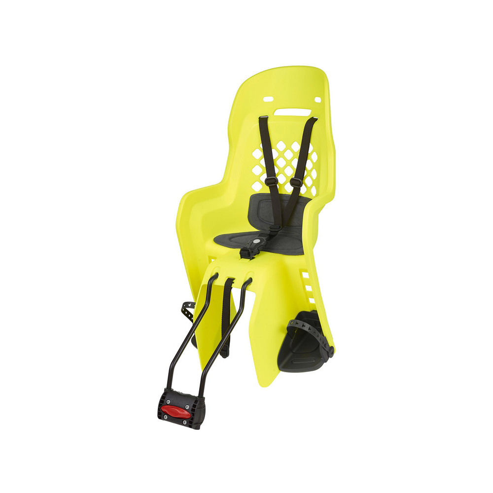 Siège de vélo arrière POLISPORT Joy FF 29" fixation cadre - jaune fluo/gris foncé