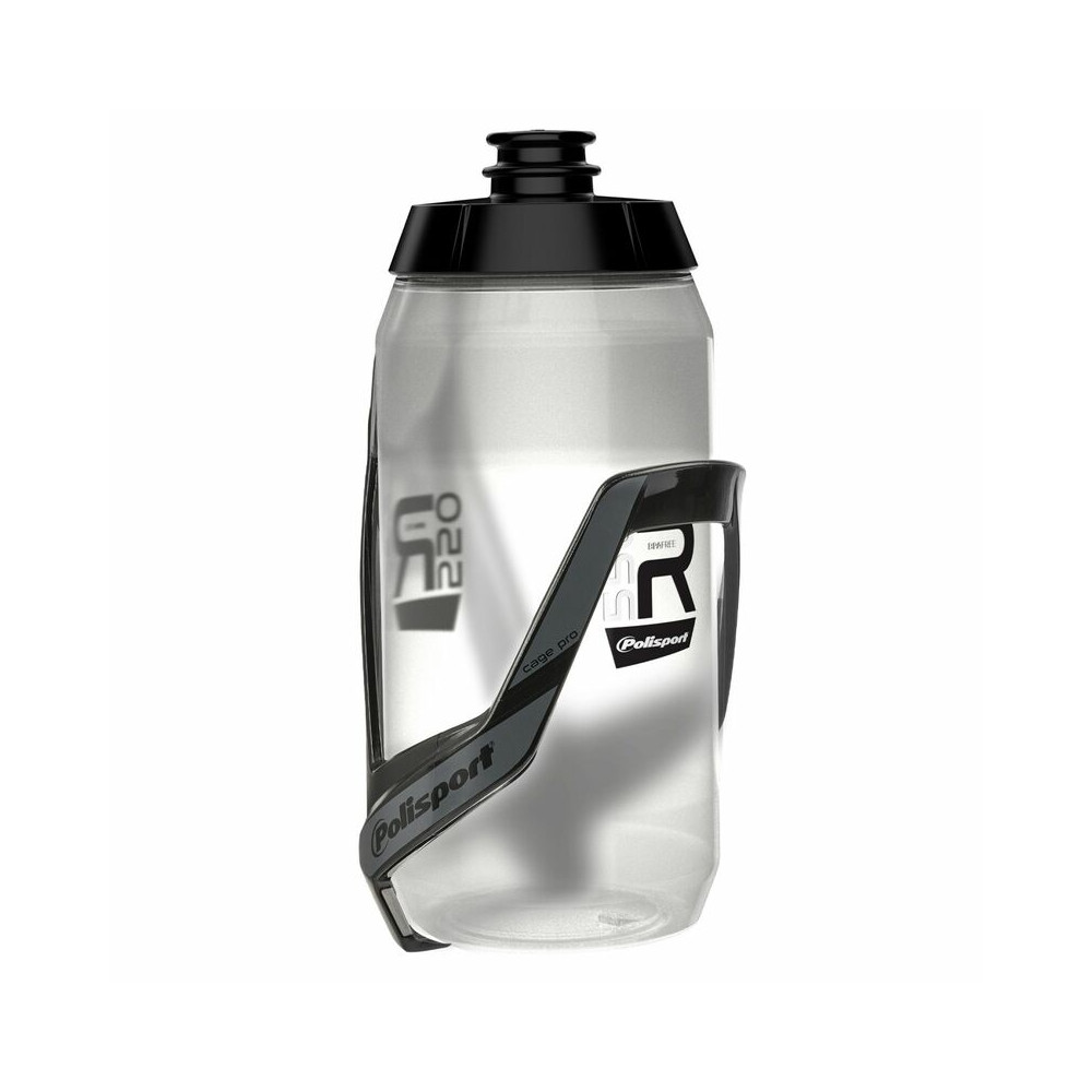 Kit porte bidon Pro + bidon R550 POLISPORT gris - 550ml