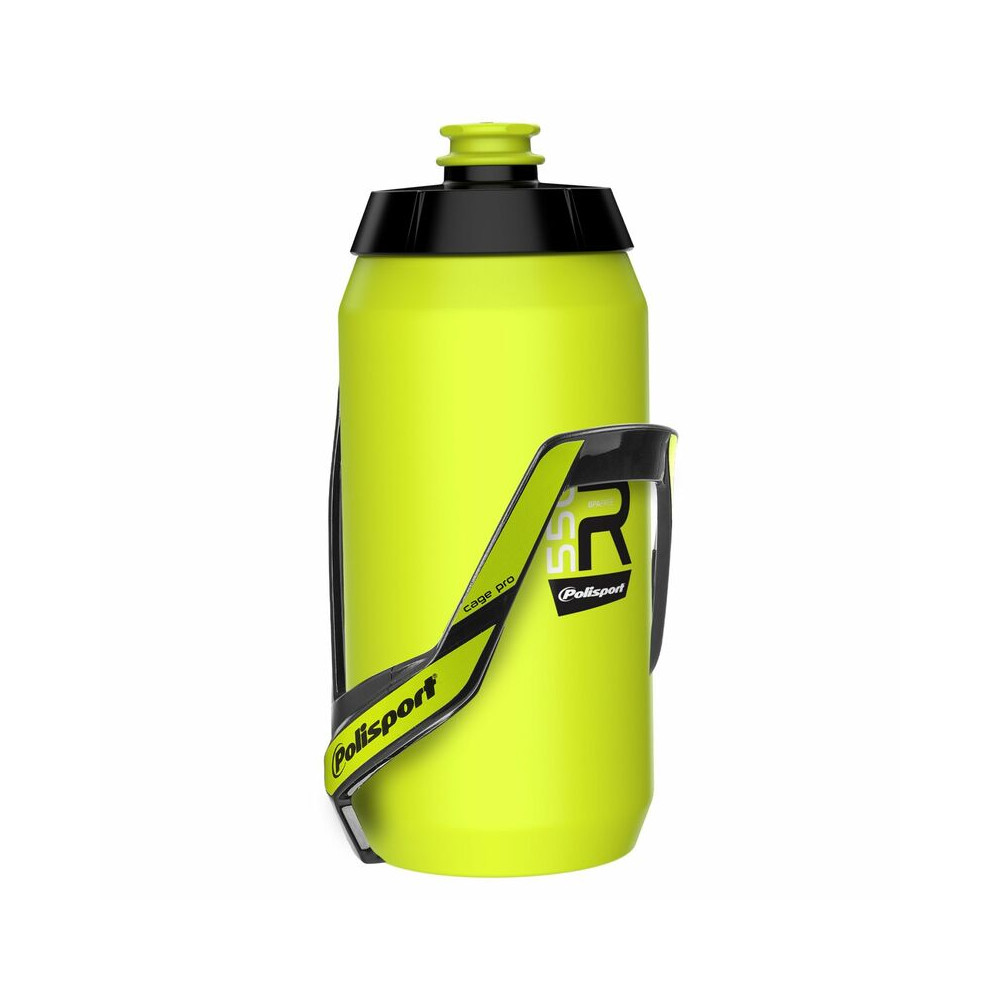 Kit porte bidon Pro + bidon R550 POLISPORT Fluo - 550ml