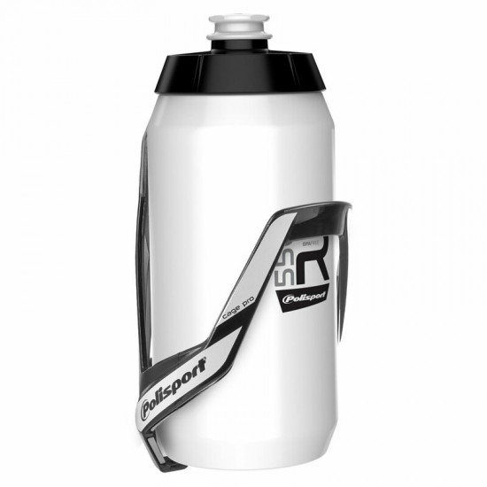 Kit porte bidon Pro + bidon R550 POLISPORT blanc - 550ml