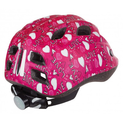 Casque junior Love avec lumière POLISPORT Led taille S 52/56 cm