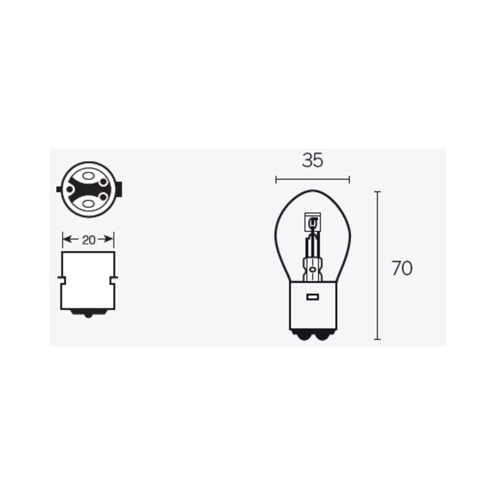 Ampoule TECNIUM B35 12V 35/35W - x10