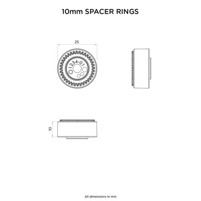 Jeu d'entretoises QUAD LOCK support guidon/rétroviseur (2x10mm))