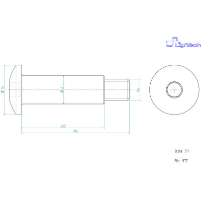 Vis LIGHTECH M6 X 30,5 Type 977 Ergal argent à l'unité