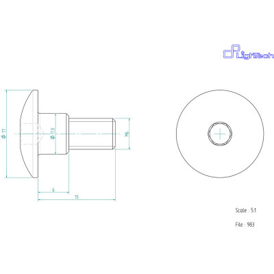Vis LIGHTECH M6 X 15 Type 983 Ergal argent à l'unité