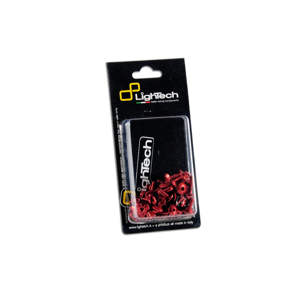 Kit vis de cadre LIGHTECH rouge alu (14 pièces) Kawasaki Er-6N