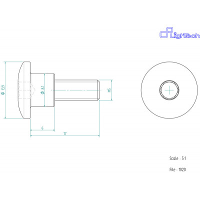 Vis LIGHTECH M5 X 17 Type 1020 Ergal or à l'unité