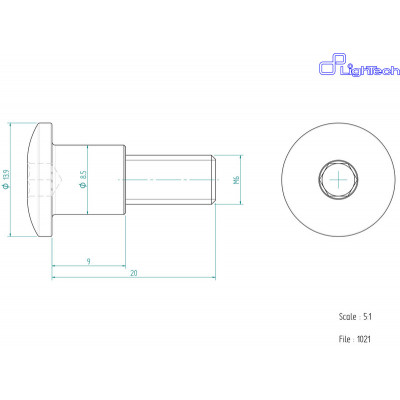 Vis LIGHTECH M6 X 20 Type 1021 Ergal or à l'unité