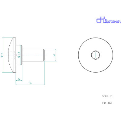 Vis LIGHTECH M5 X 11 Type 1023 Ergal or à l'unité