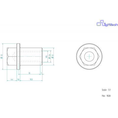 Vis LIGHTECH M5 X 10,3 Type 1028 Ergal or à l'unité