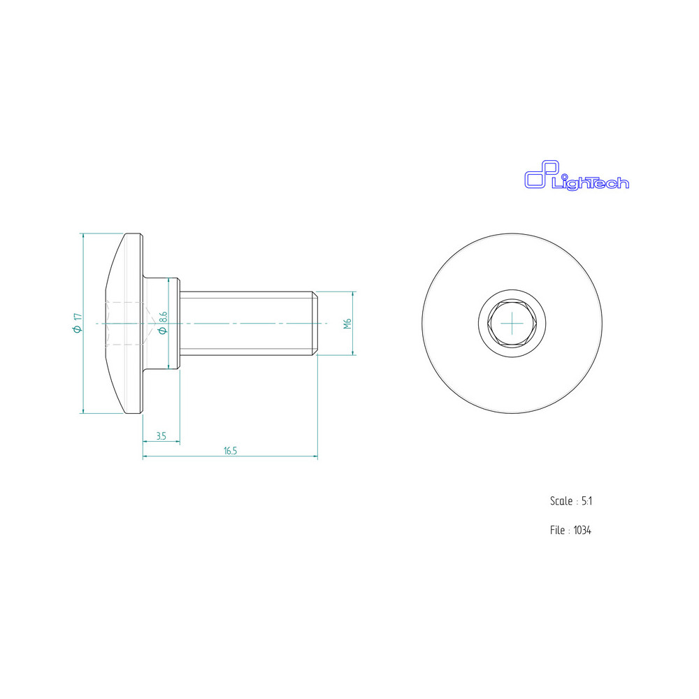 Vis LIGHTECH M6 X 16,5 Type 1034 Ergal rouge à l'unité