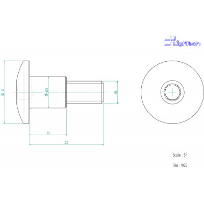 Vis LIGHTECH M6 X 20 Type 1035 Ergal argent à l'unité