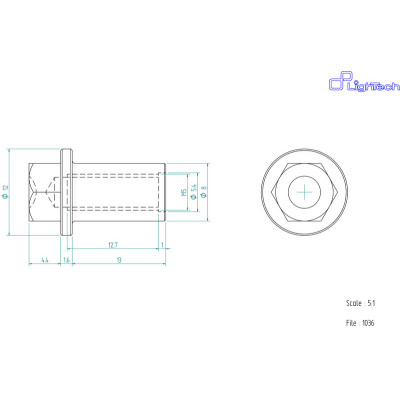 Vis LIGHTECH M5 X 13 Type 1036 Ergal argent à l'unité