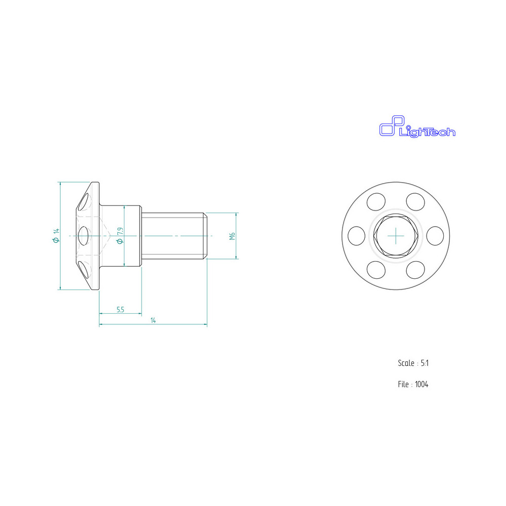 Vis LIGHTECH M6 X 14 Type 1004 Ergal rouge à l'unité