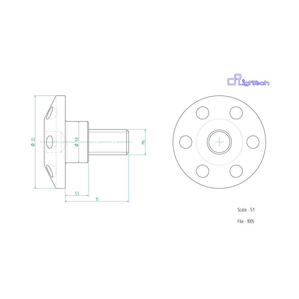 Vis LIGHTECH M6 X 15 Type 1005 Ergal or à l'unité