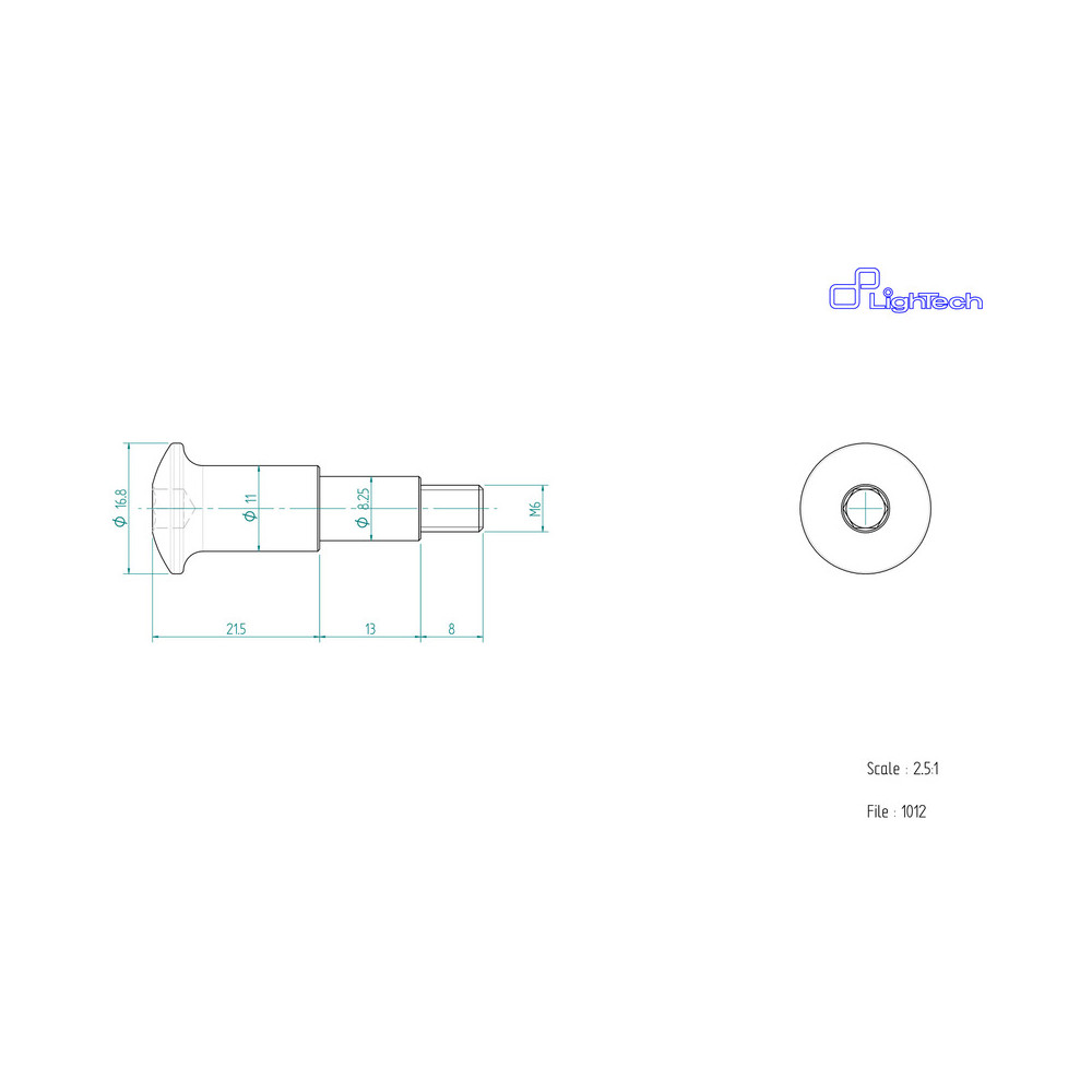 Vis LIGHTECH M6 X 21 Type 1012 Ergal or à l'unité