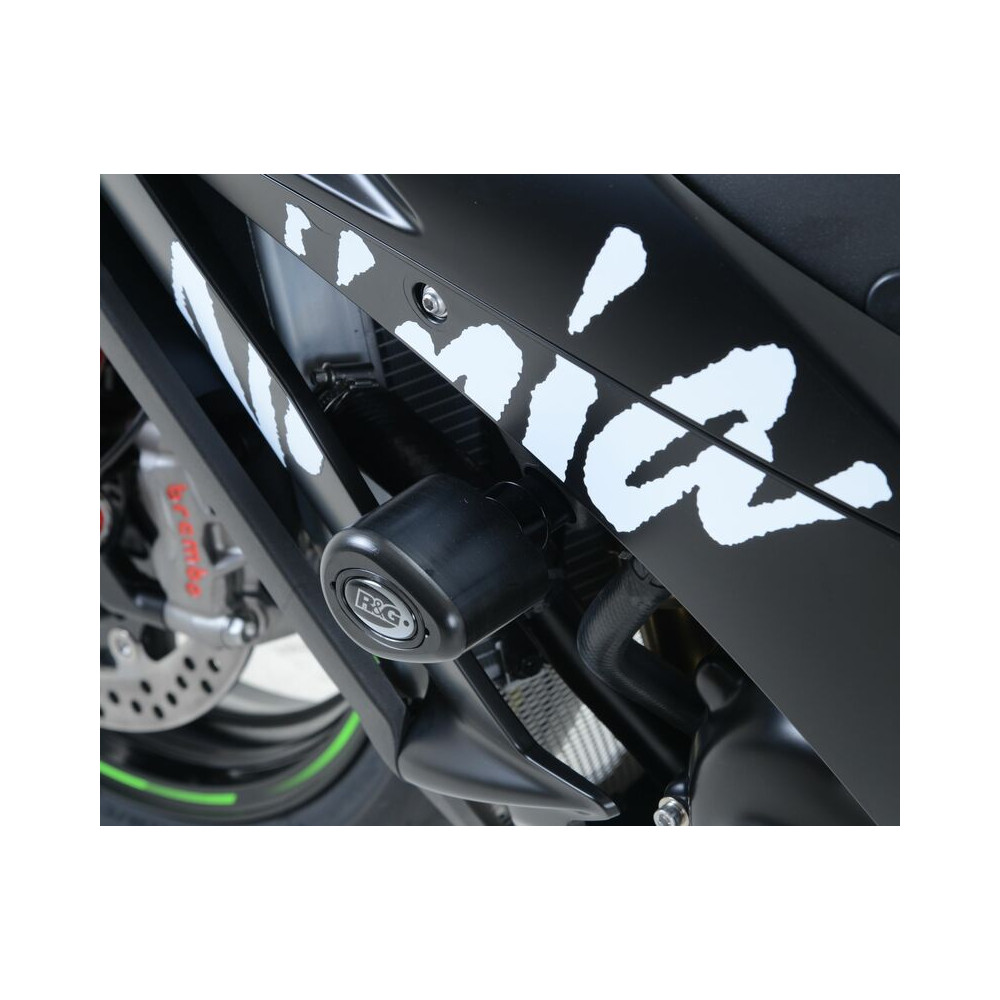 Kit tampons de protection R&G RACING Aero noir Kawasaki ZX-R10