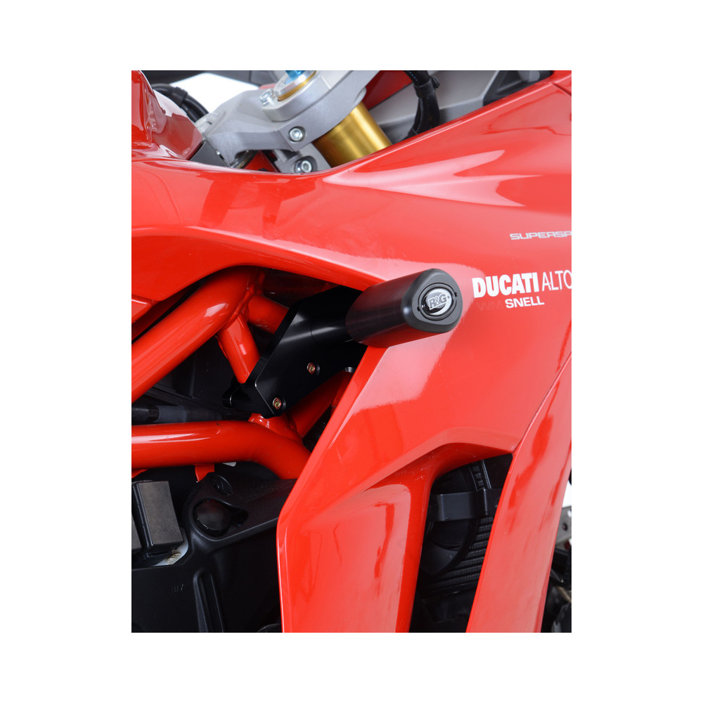 Tampons de protection R&G RACING Aero noir sans percage Ducati Supersport