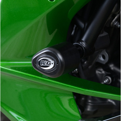 Tampons de protection R&G RACING Aero noir Kawasaki H2 SX