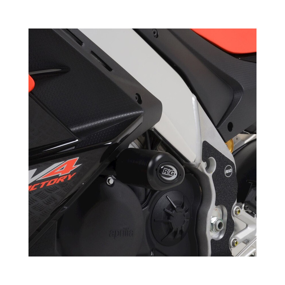 Tampons de protection R&G RACING Aero - noir Aprilia RSV4 1100 Factory