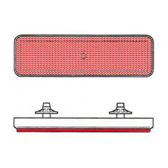 Catadioptre V PARTS rectangulaire rouge