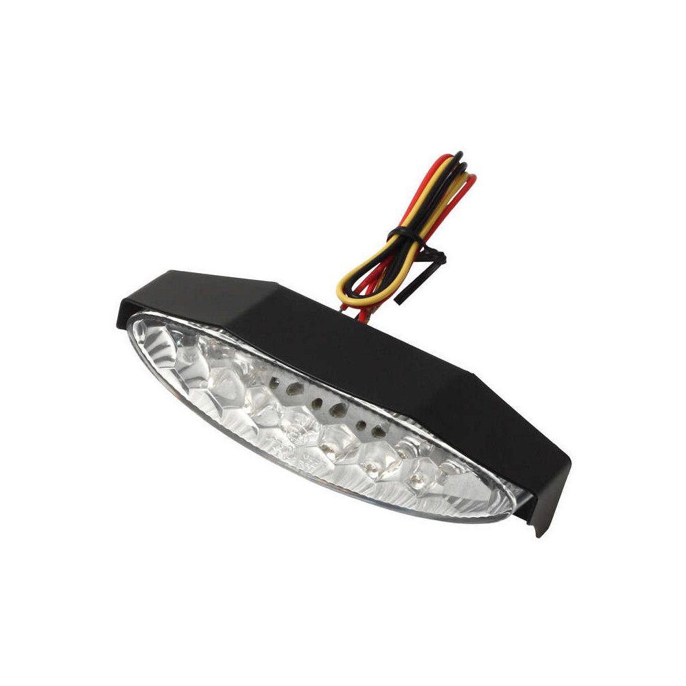 Feu arrière LIGHTECH LED avec éclairage de plaque et casquette alu noir universel