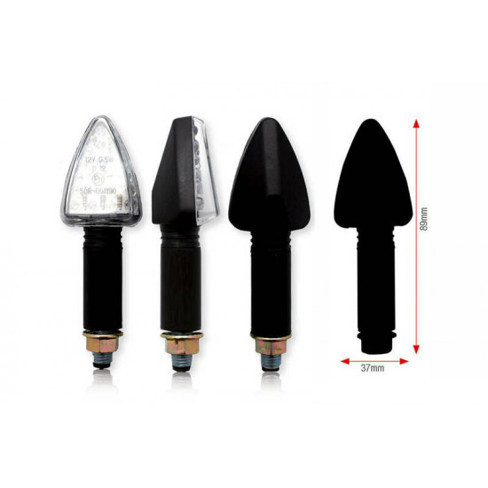 Clignotants BIHR Tri LED long noir universel