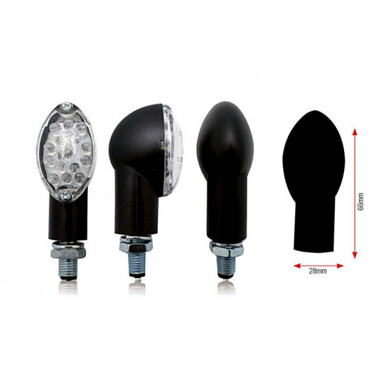 Clignotants BIHR Oval LED noir universel