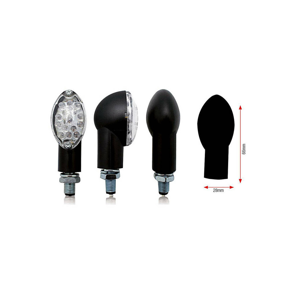 Clignotants BIHR Oval LED noir universel