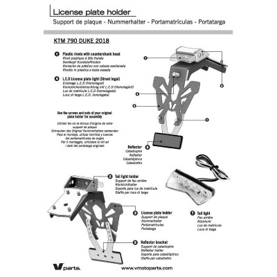 Support de plaque V PARTS noir KTM Duke