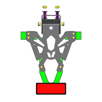 Support de plaque V PARTS noir Kawasaki ZX-6R