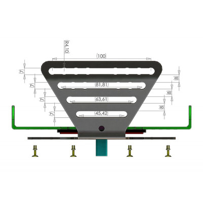 Support de plaque V PARTS noir universel