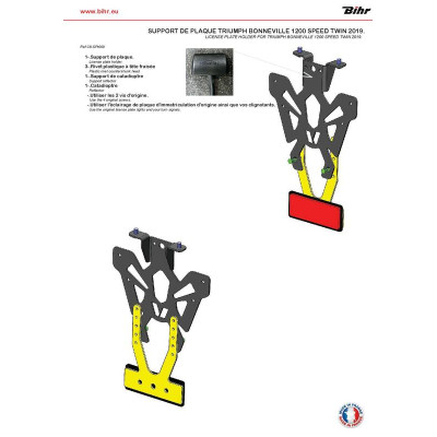 Support de plaque V PARTS noir Triumph 1200 Speed Twin