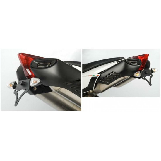 Support de plaque R&G RACING noir Aprilia Dorsoduro