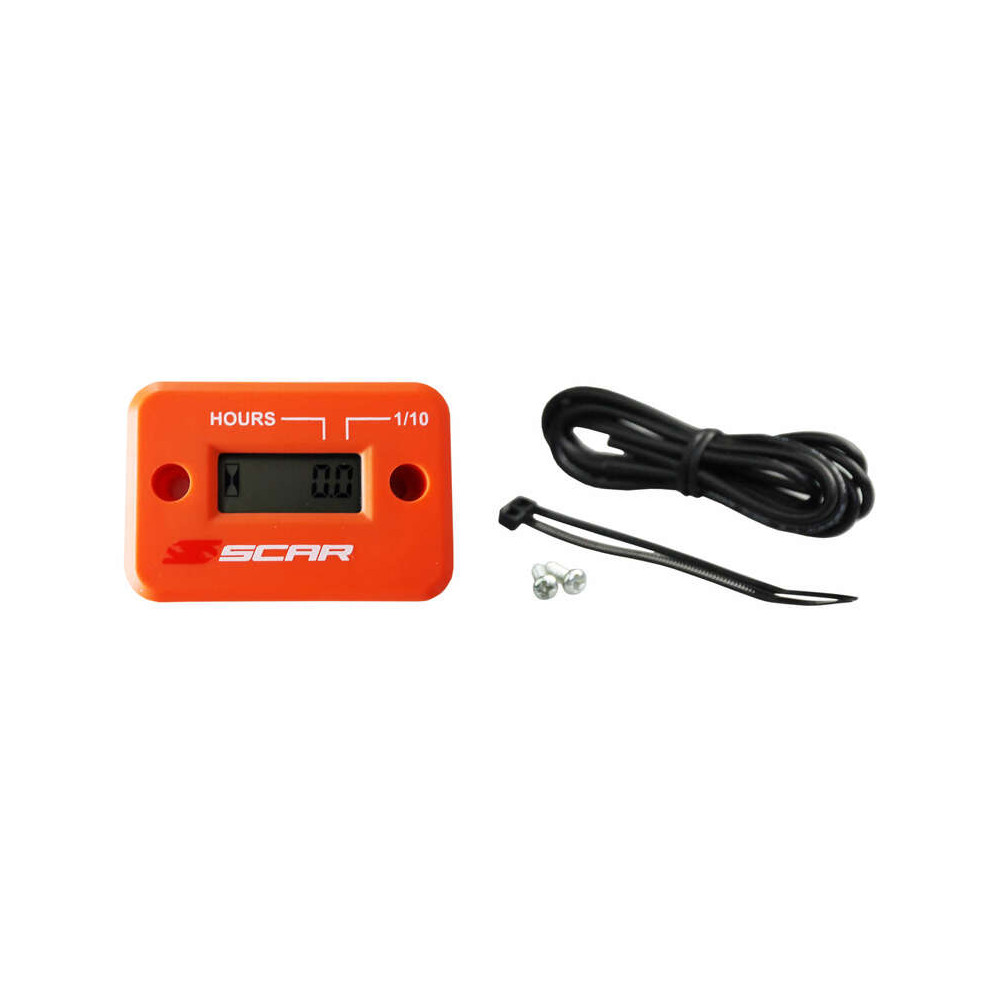 Compteur d'heures SCAR filaire avec Velcro orange